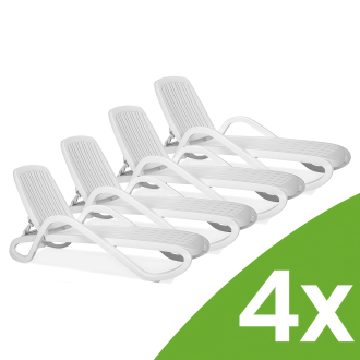 Zestaw czterech leżaków plażowych Nardi Eden Bianco