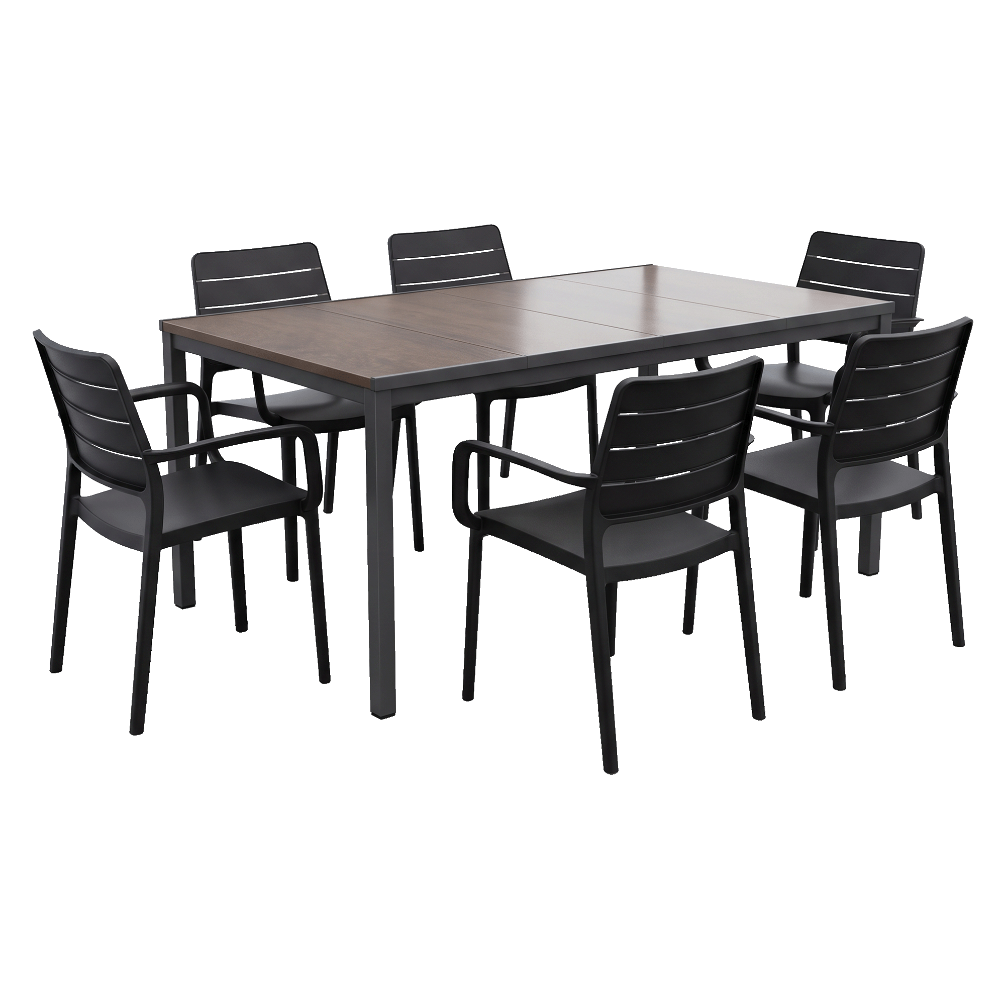 Zestaw ogrodowy PORTO 160  6+1 Graphite Black Walnut - Keter