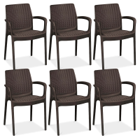 Zestaw 6 krzeseł ogrodowych BALI MONO Brown - Keter