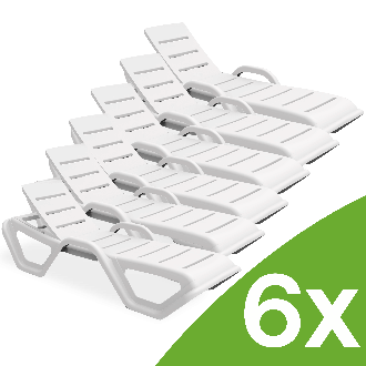 Zestaw 6 leżaków ogrodowych MONOBLOCK White New - Bjorkka