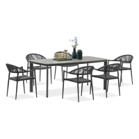 Zestaw jadalniany ARDEN 6+1 Dark Grey - Bjørkka