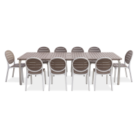 Zestaw mebli ogrodowych ERICA/ALLORO 10 +1 Bianco Tortora - NARDI