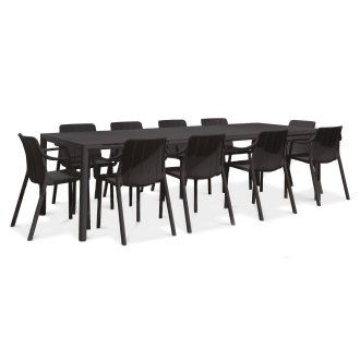 Zestaw tarasowy Nardi TIBERINA/TEVERE 10+1 z rozkładanym stołem 210-275 cm, antracyt