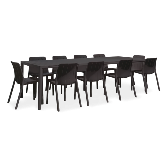 Zestaw mebli ogrodowych TIBERINA BISTROT/TEVERE 210-275 10+1 ANTHRACITE – Nardi