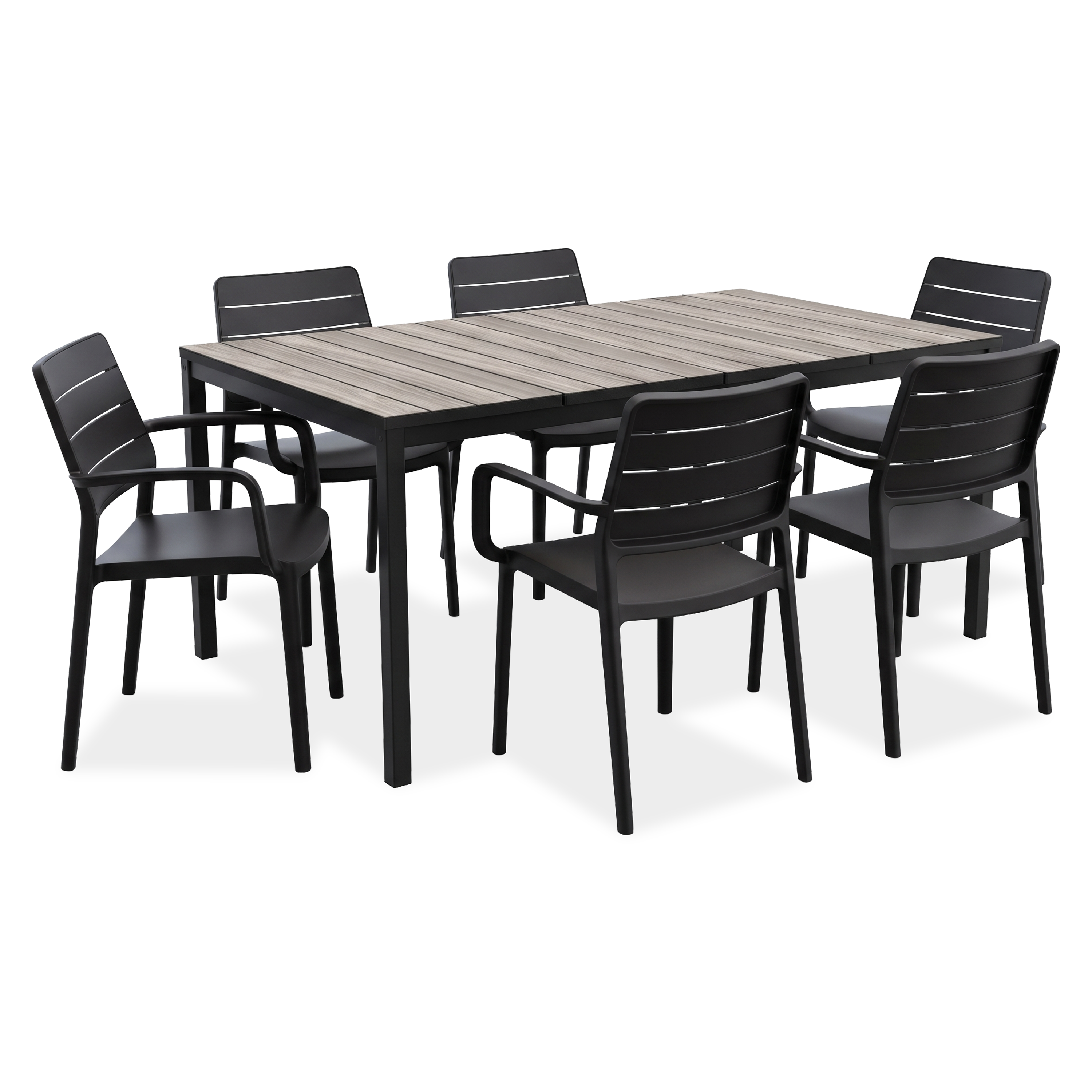 Zestaw jadalniany na ogród PORTO 6+1 GRAPHITE/STORM GREY 160cm - Keter