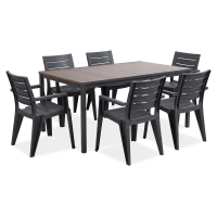 Zestaw tarasowy JULIE/PORTO 160 6+1 Graphite Black Walnut - Keter