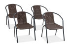 Zestaw czterech brązowych krzeseł na balkon Simple