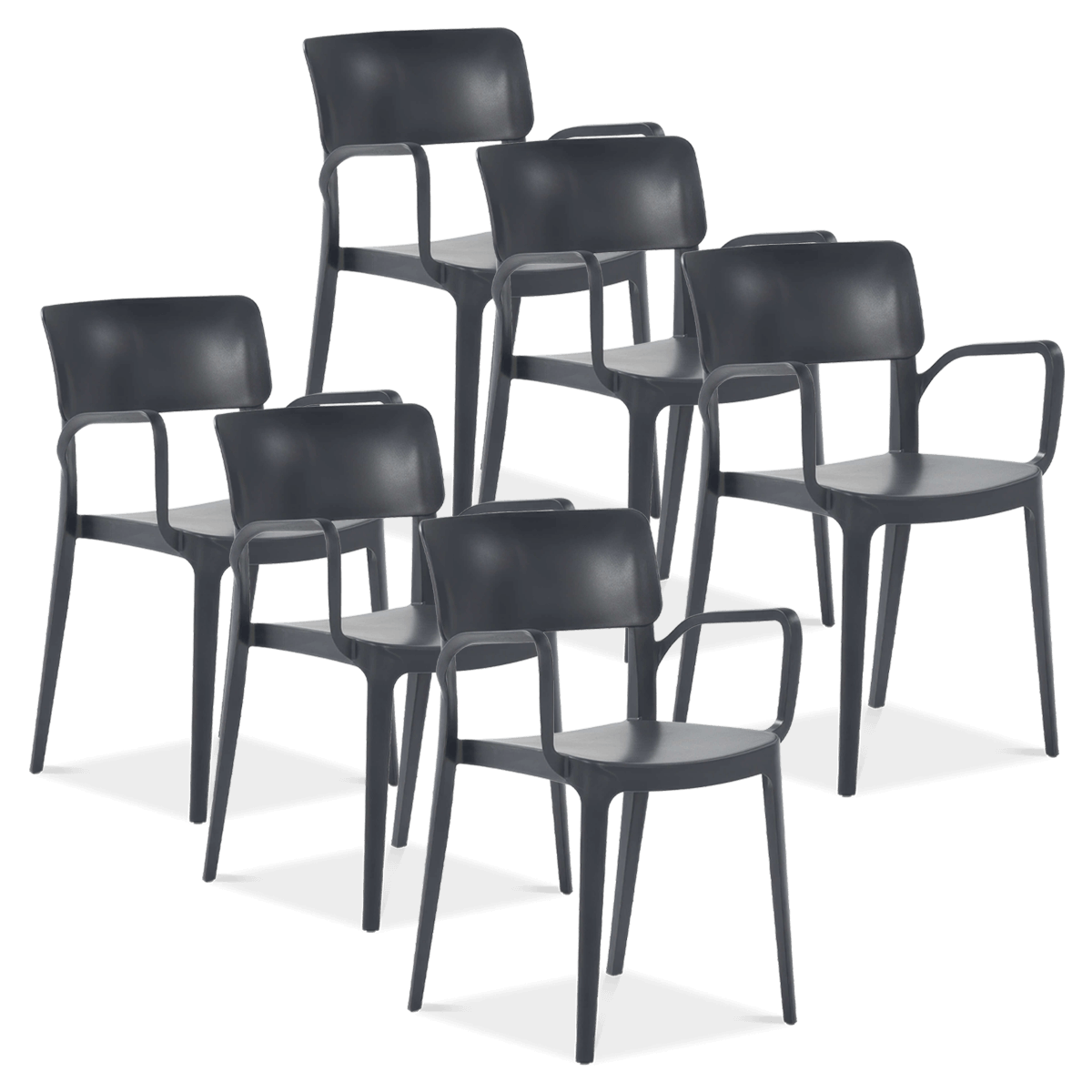 Zestaw krzeseł na taras PANORA Anthracite 6szt - NOVUSSI