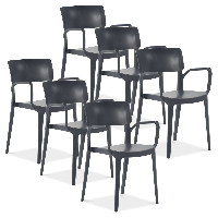 Zestaw krzeseł na taras PANORA Anthracite 6szt - NOVUSSI