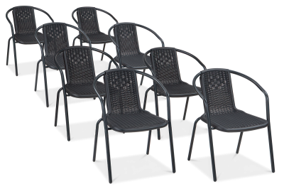 osiem krzeseł simple w kolorze grafitowym