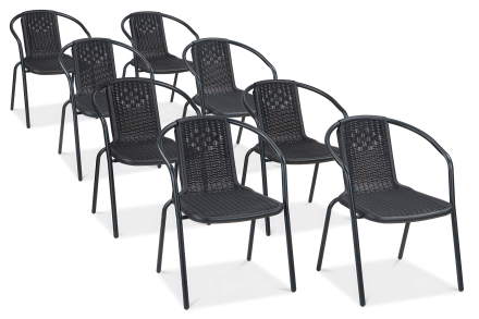 osiem krzeseł simple w kolorze grafitowym