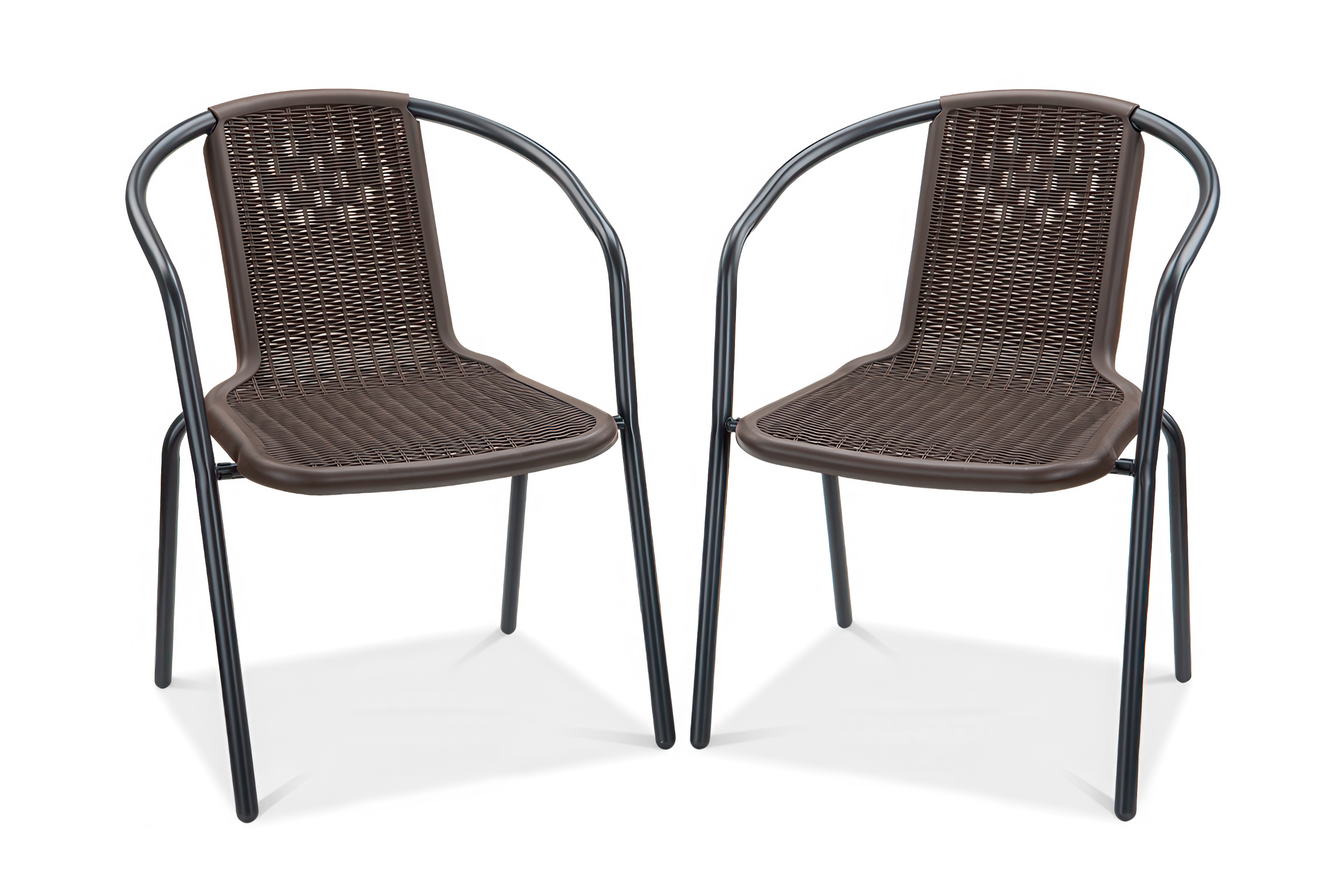 Zestaw dwóch krzeseł balkonowych simple w kolorze brązowym