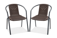 Zestaw krzeseł SIMPLE Brown 2szt - Focus Garden