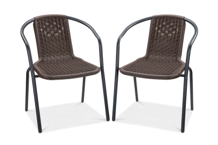 Zestaw dwóch krzeseł balkonowych simple w kolorze brązowym