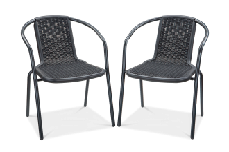 Komplet dwóch krzeseł balkonowych simple w kolorze grafitowym