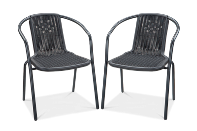 Komplet dwóch krzeseł balkonowych simple w kolorze grafitowym