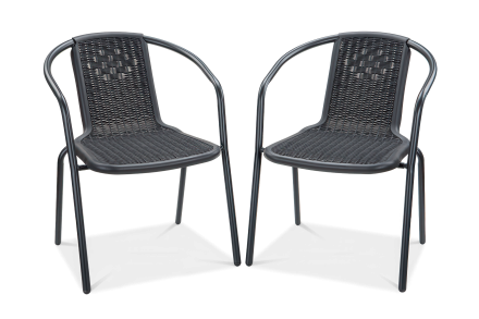 Komplet dwóch krzeseł balkonowych simple w kolorze grafitowym