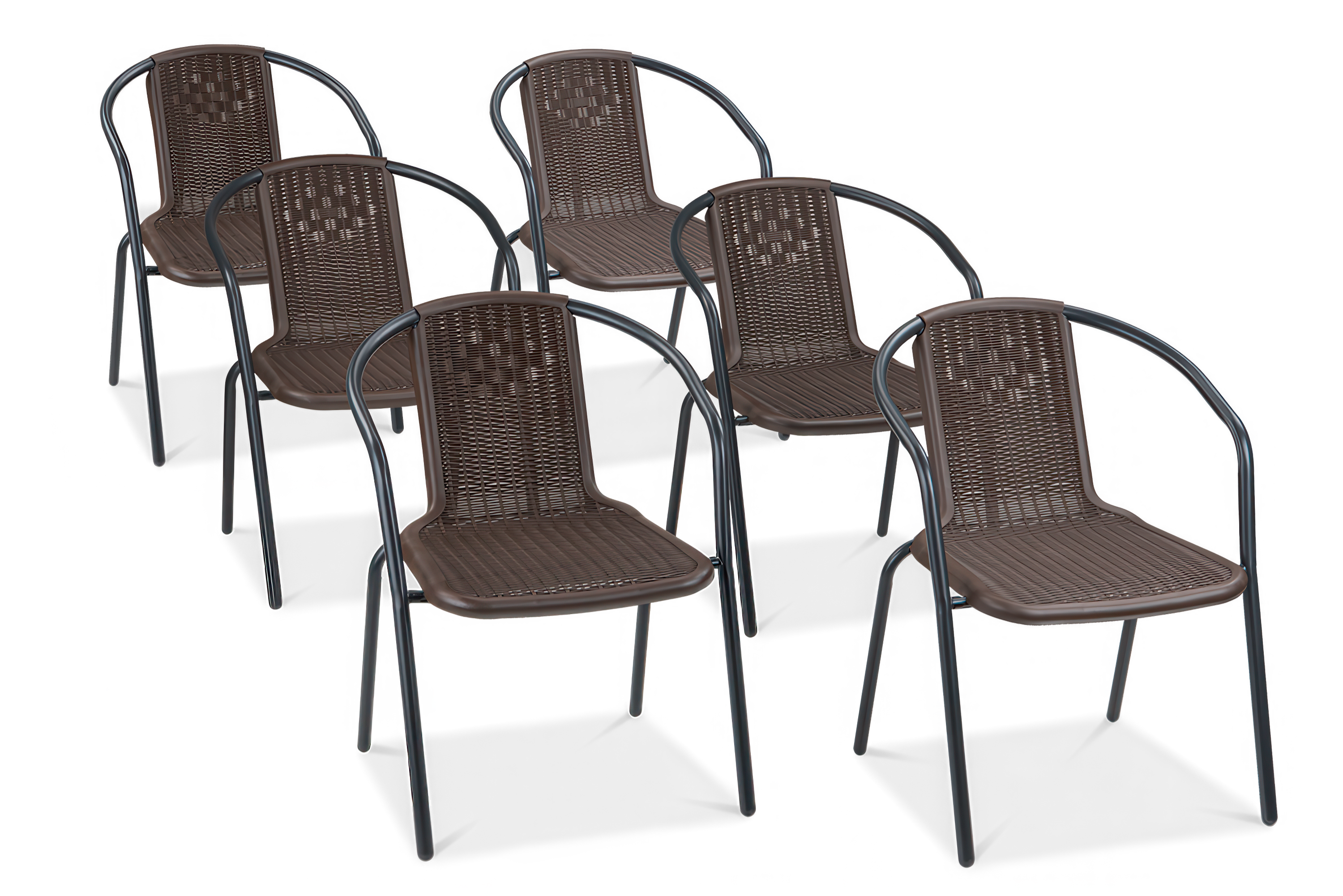 Zestaw sześciu krzeseł SIMPLE w kolorze brązowym