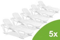 Zestaw leżaków MONOBLOCK White 5 szt. - Focus Garden