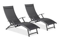 Zestaw leżaków ogrodowych aluminiowych RELAX Black 2 szt.
