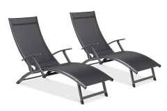 Zestaw leżaków ogrodowych aluminiowych Relax Black 2 sztuki Focus Garden