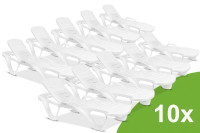Zestaw leżaków MONOBLOCK White 10 szt. - Focus Garden