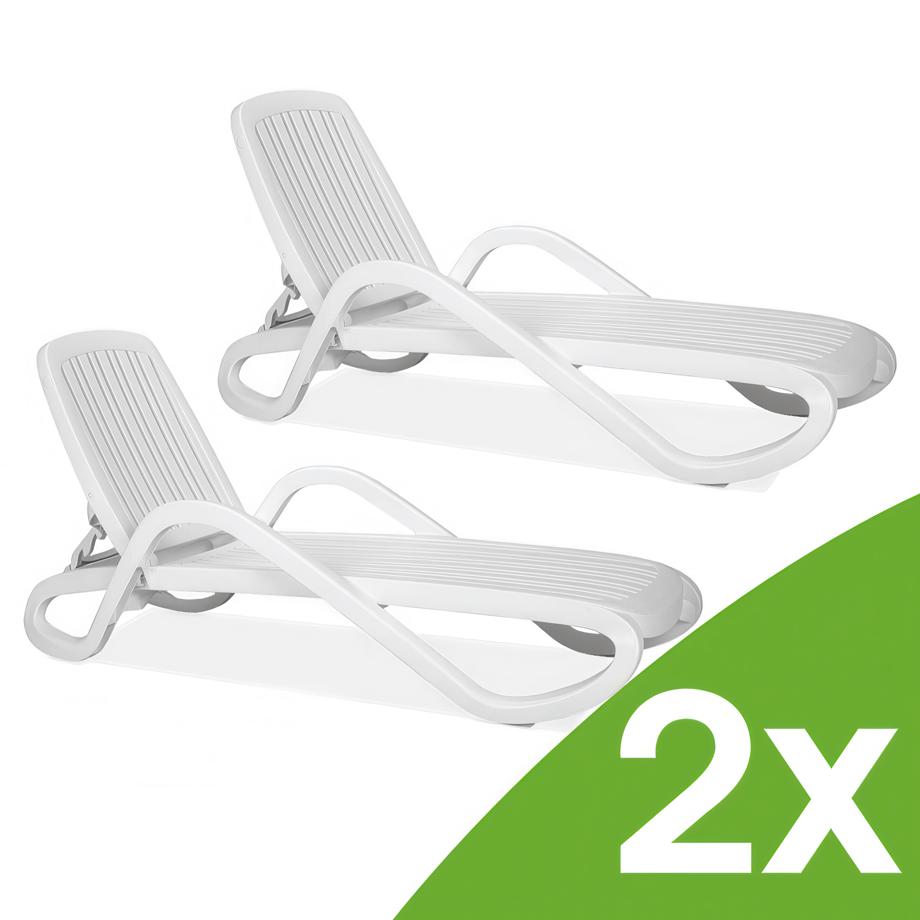 Dwa leżaki plażowe Nardi Eden Bianco