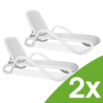 Dwa leżaki plażowe Nardi Eden Bianco