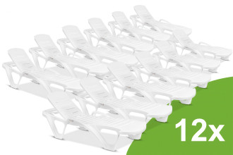 Zestaw dwunastu leżaków plażowych monoblock