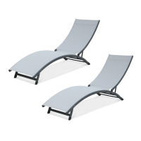 Zestaw leżaków plażowych STAR Light Grey 2 szt - Focus Garden