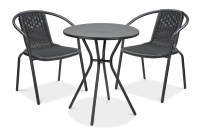 Zestaw małych mebli balkonowych Simple 2+1 graphite Focus Garden bez tła PNG