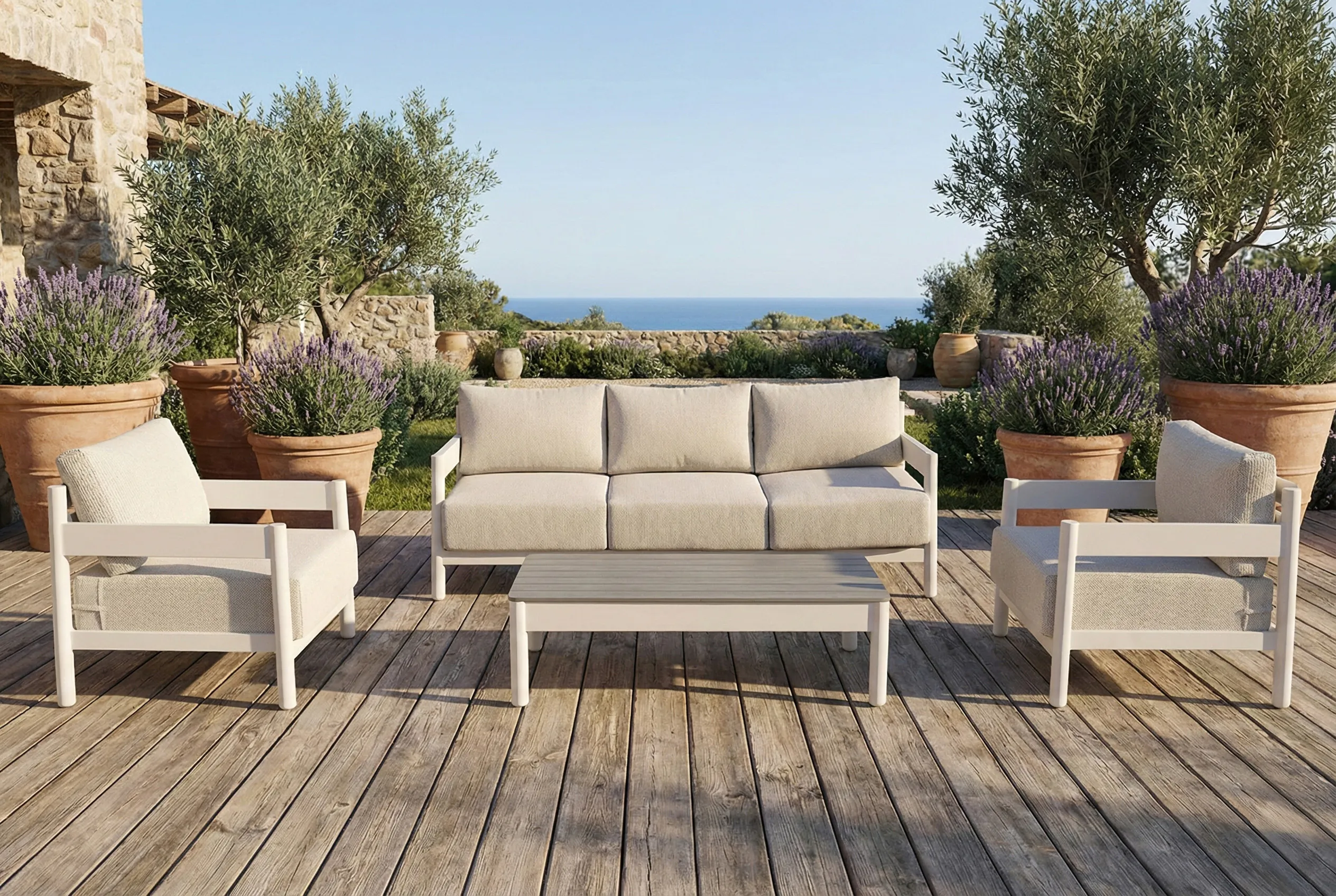 Zestaw mebli aluminiowych TREVIO CAFFE Beige - FURRORE