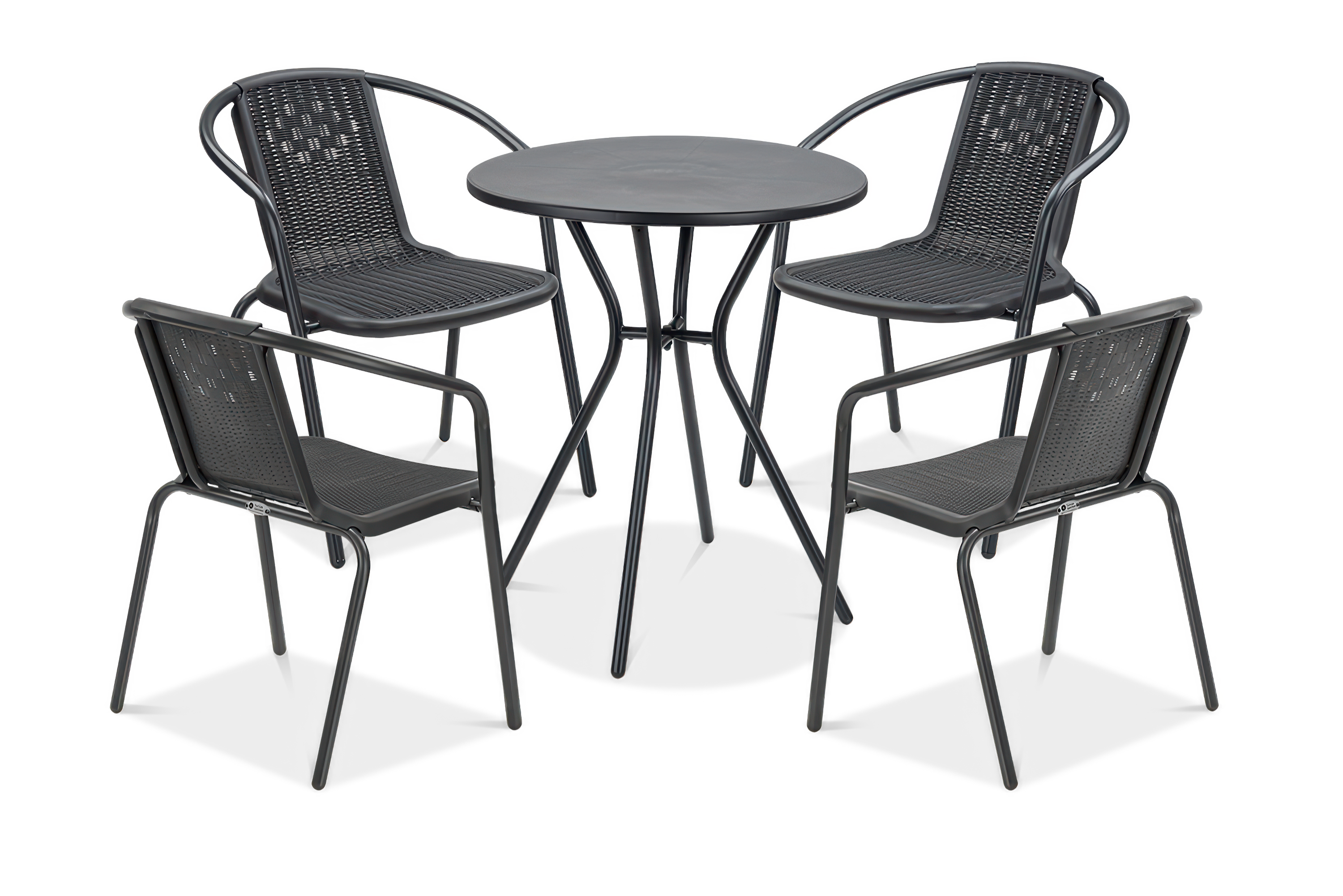 Zestaw mebli ogrodowych komplet balkonowy Simple 4+1 graphite - FOCUS GARDEN