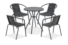 Zestaw mebli ogrodowych komplet balkonowy Simple 4+1 graphite - FOCUS GARDEN