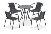 Komplet balkonowy Simple 4+1 graphite - FOCUS GARDEN