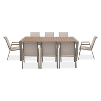 Zestaw mebli do ogrodu MALAWI 8+1 Taupe - Bjørkka