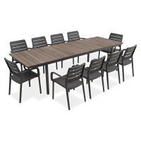 Zestaw mebli do ogrodu PORTO 10+1 GRAPHITE/BL ASHWOOD - KETER