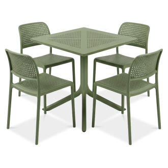 Zestaw mebli jadalnianych BORA BISTROT/CLIP 4+1 Agave - Nardi
