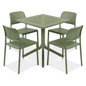 Zestaw mebli jadalnianych BORA BISTROT/CLIP 4+1 Agave - Nardi