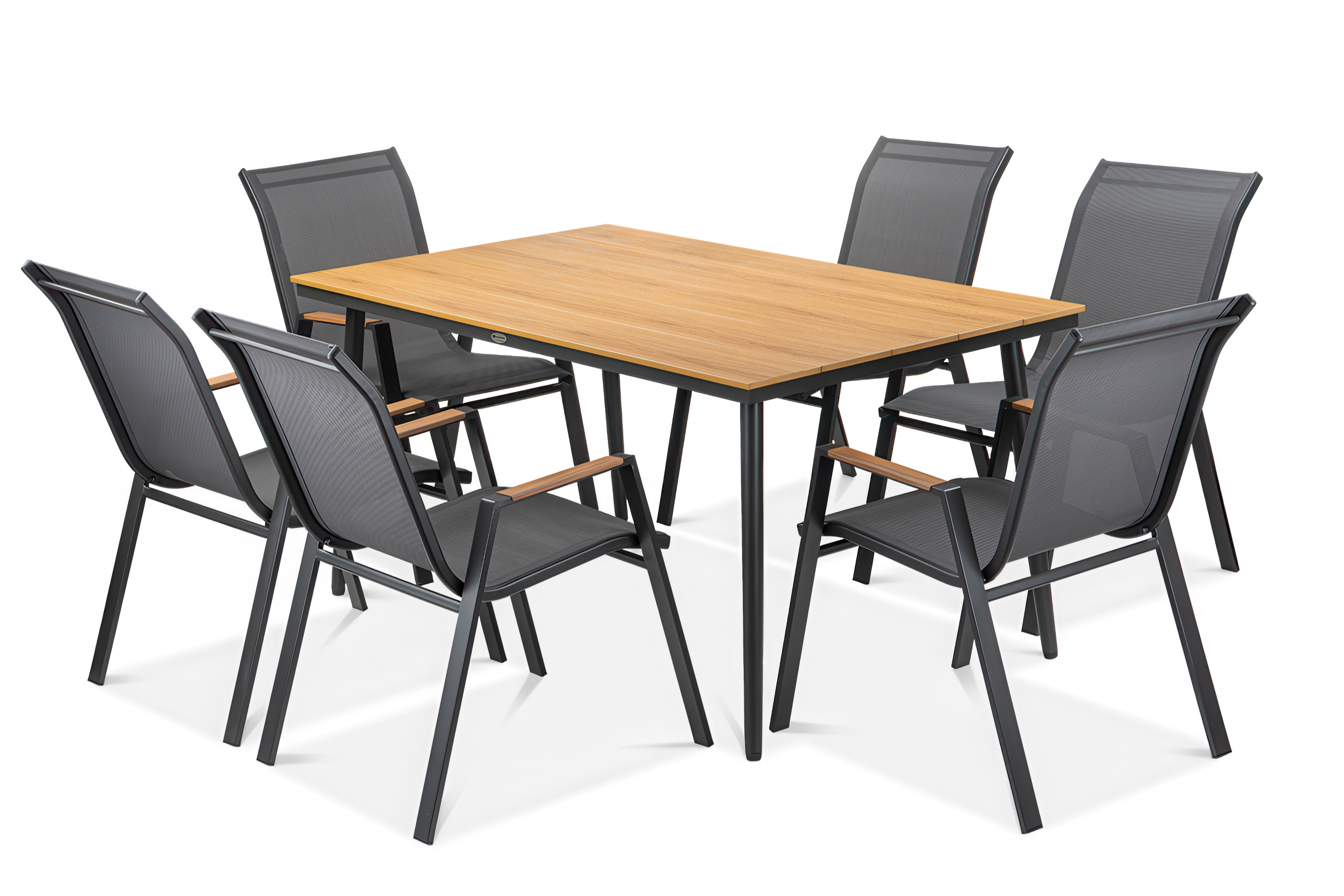 Zestaw mebli jadalnianych NOVA DINING 6+1 Dark Grey - Focus Garden