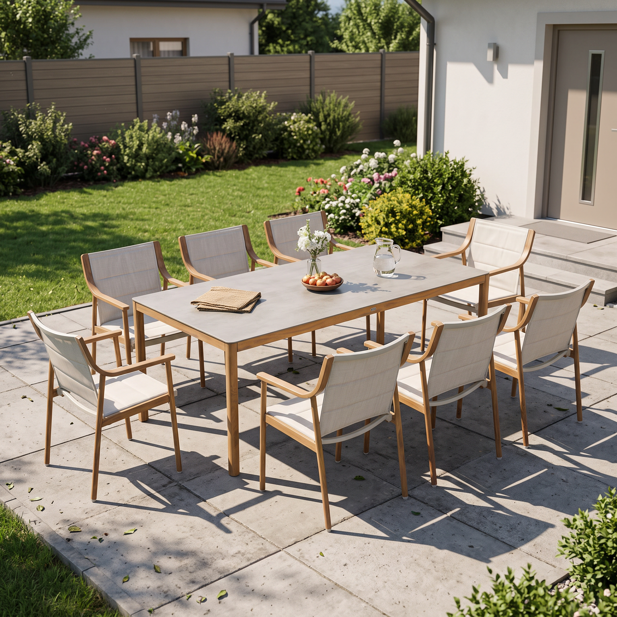 Zestaw mebli jadalnianych PATTAYA DINING Wood Look 8+1 - Focus Garden — aranżacja