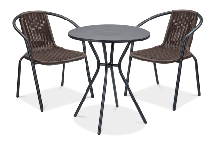 Zestaw balkonowy Simple 2+1 brown Focus Garden na białym tle PNG