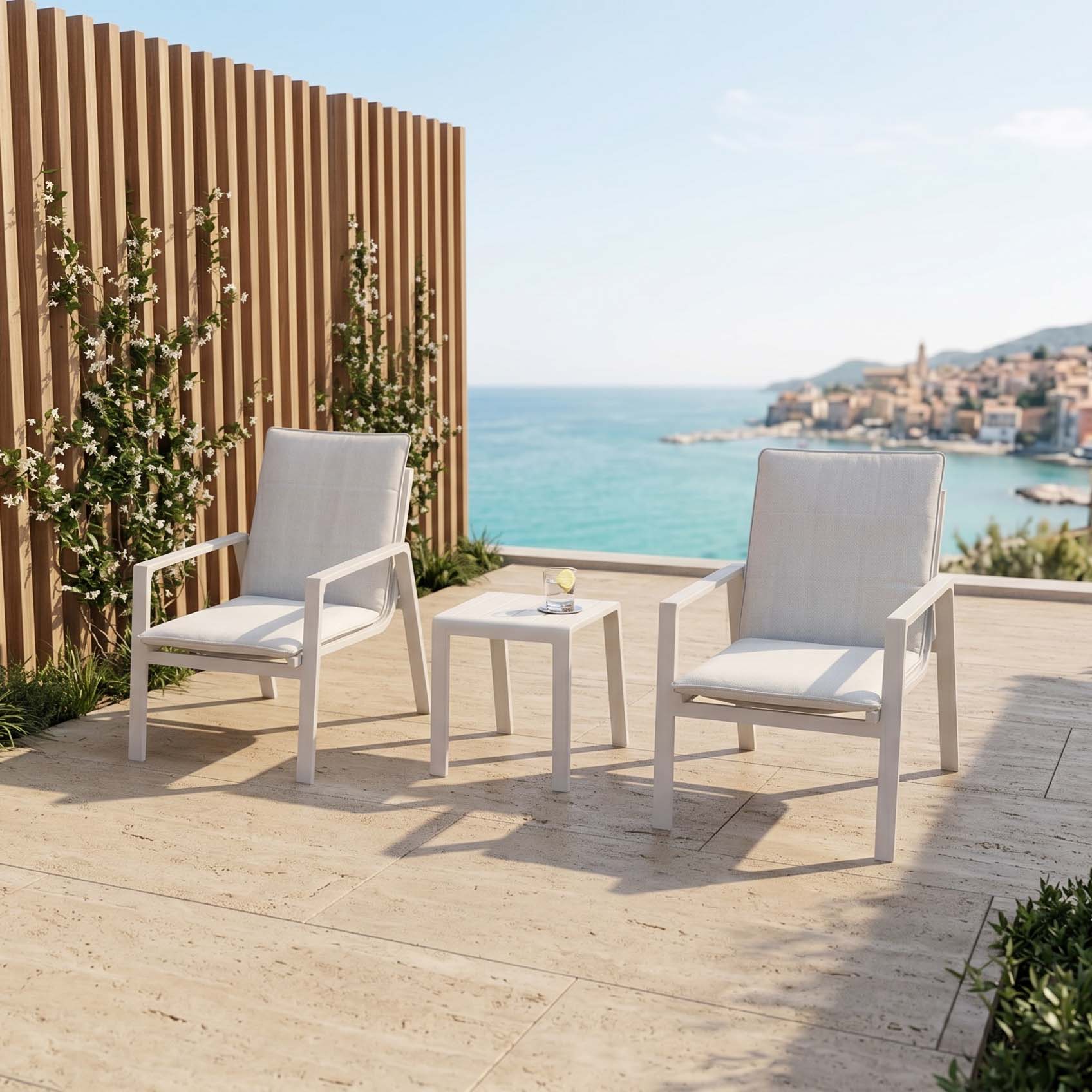 Zestaw mebli na balkon SOLANO 2+1 BEIGE - BJORKKA