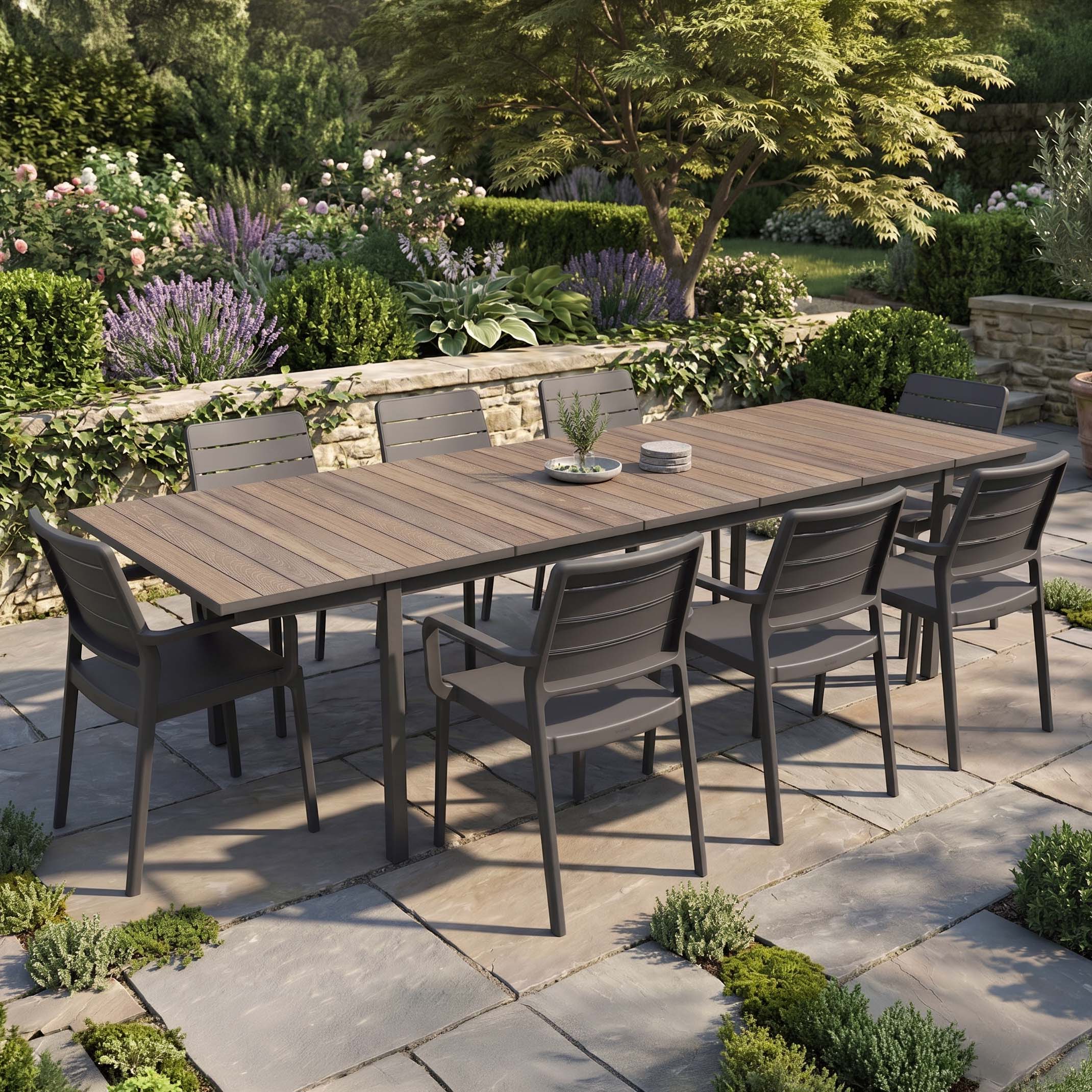 Zestaw mebli na taras PORTO 8+1 GRAPHITE/BL ASHWOOD - KETER