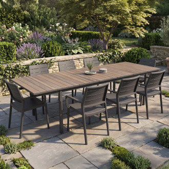 Zestaw mebli na taras PORTO 8+1 GRAPHITE/BL ASHWOOD - KETER