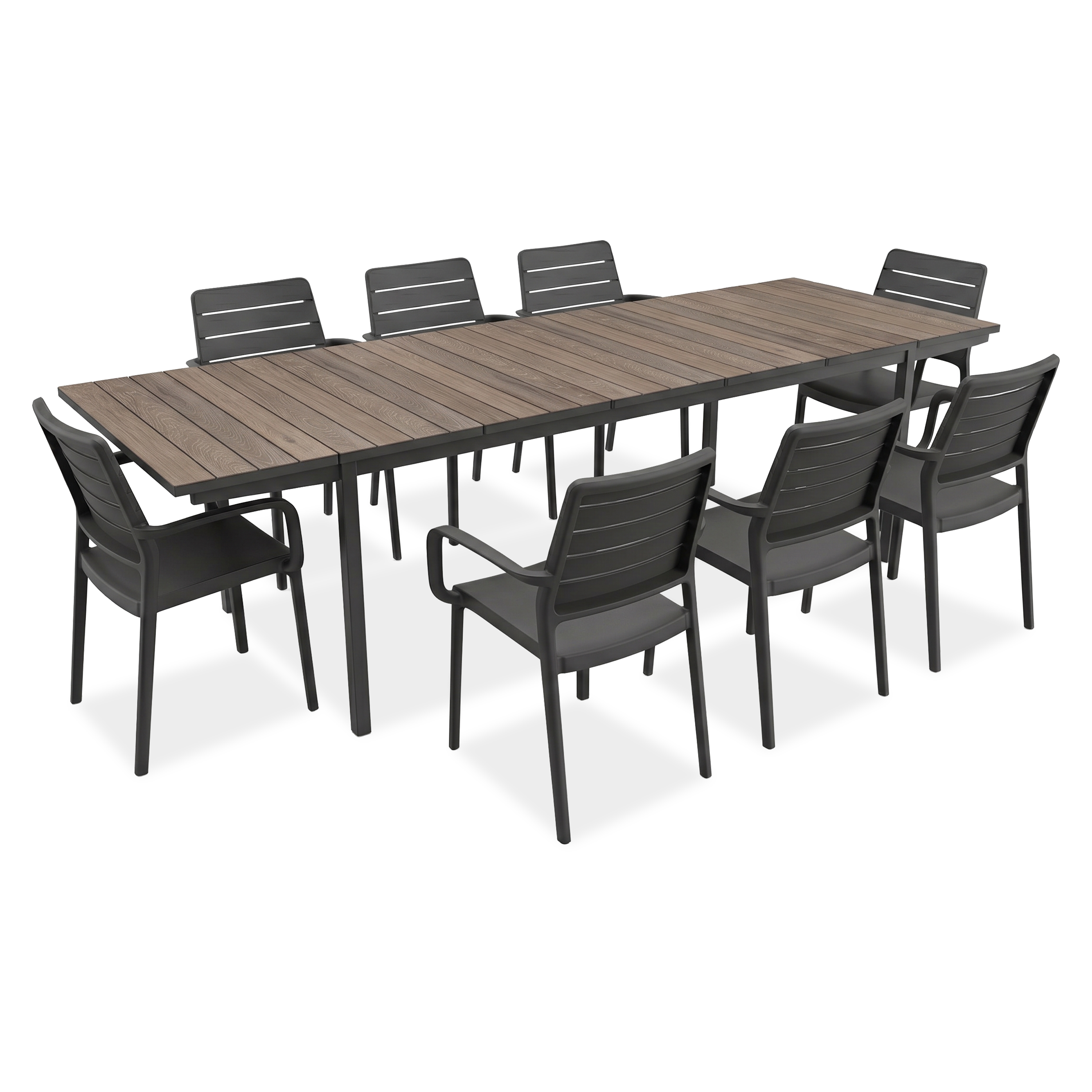 Zestaw mebli na taras PORTO 8+1 GRAPHITE/BL ASHWOOD - KETER