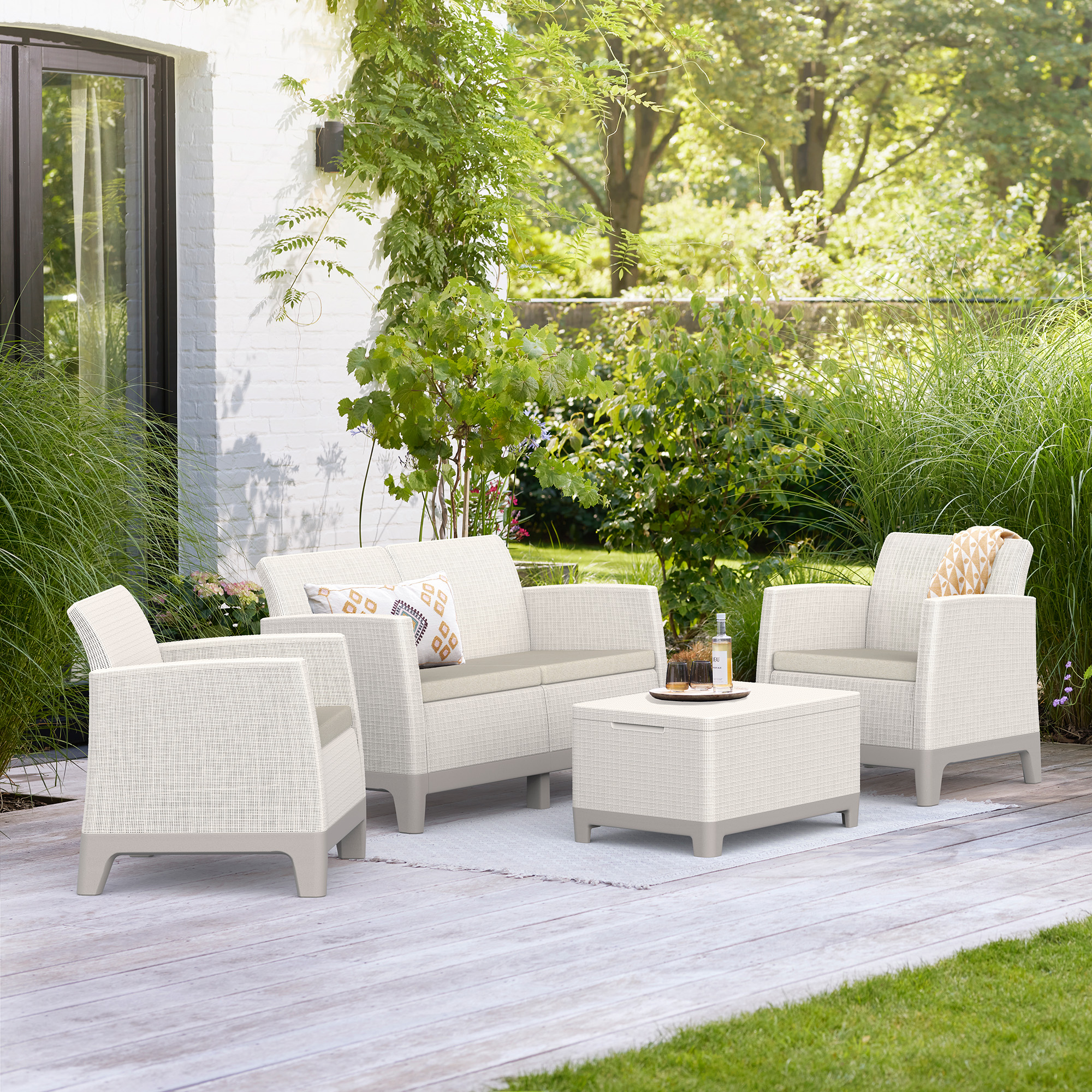 Zestaw mebli na taras Scandi Forma Pebble Grey-Soft Beige/oat - Keter