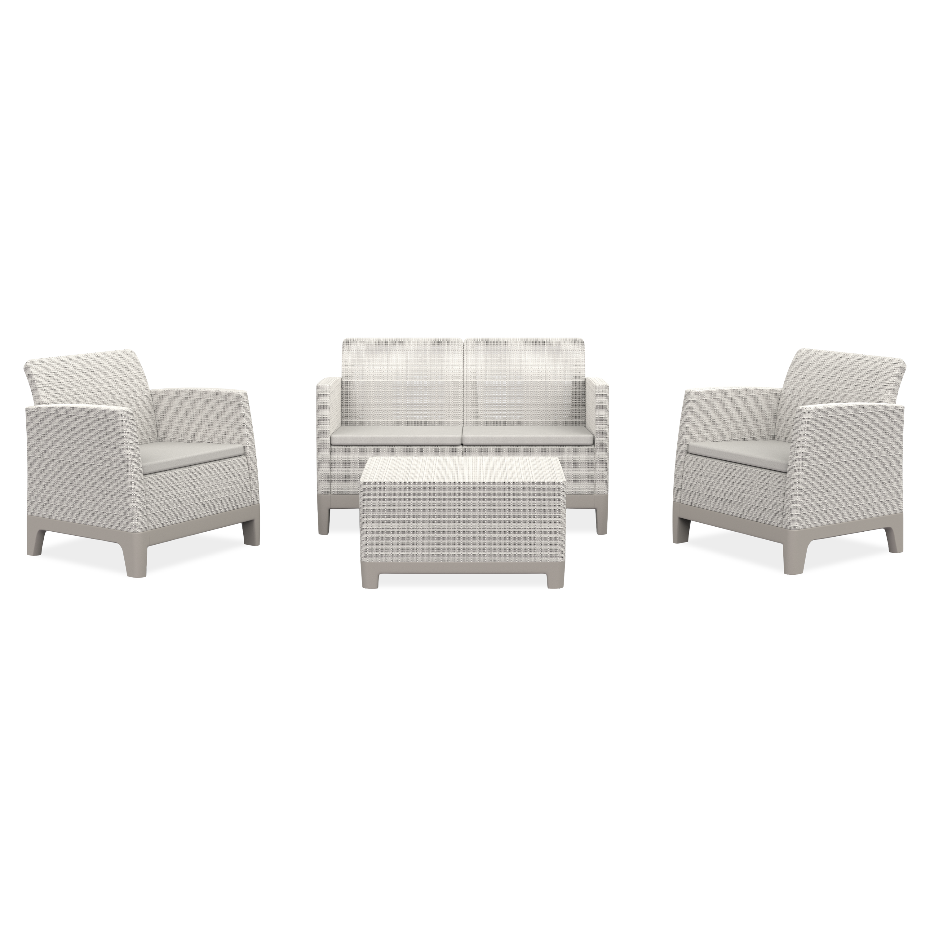 Zestaw mebli na taras Scandi Forma Pebble Grey-Soft Beige/oat - Keter