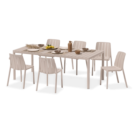 Zestaw mebli na taras TIBERINA BISTROT/TEVERE 147-211 6+1 CORDA – Nardi