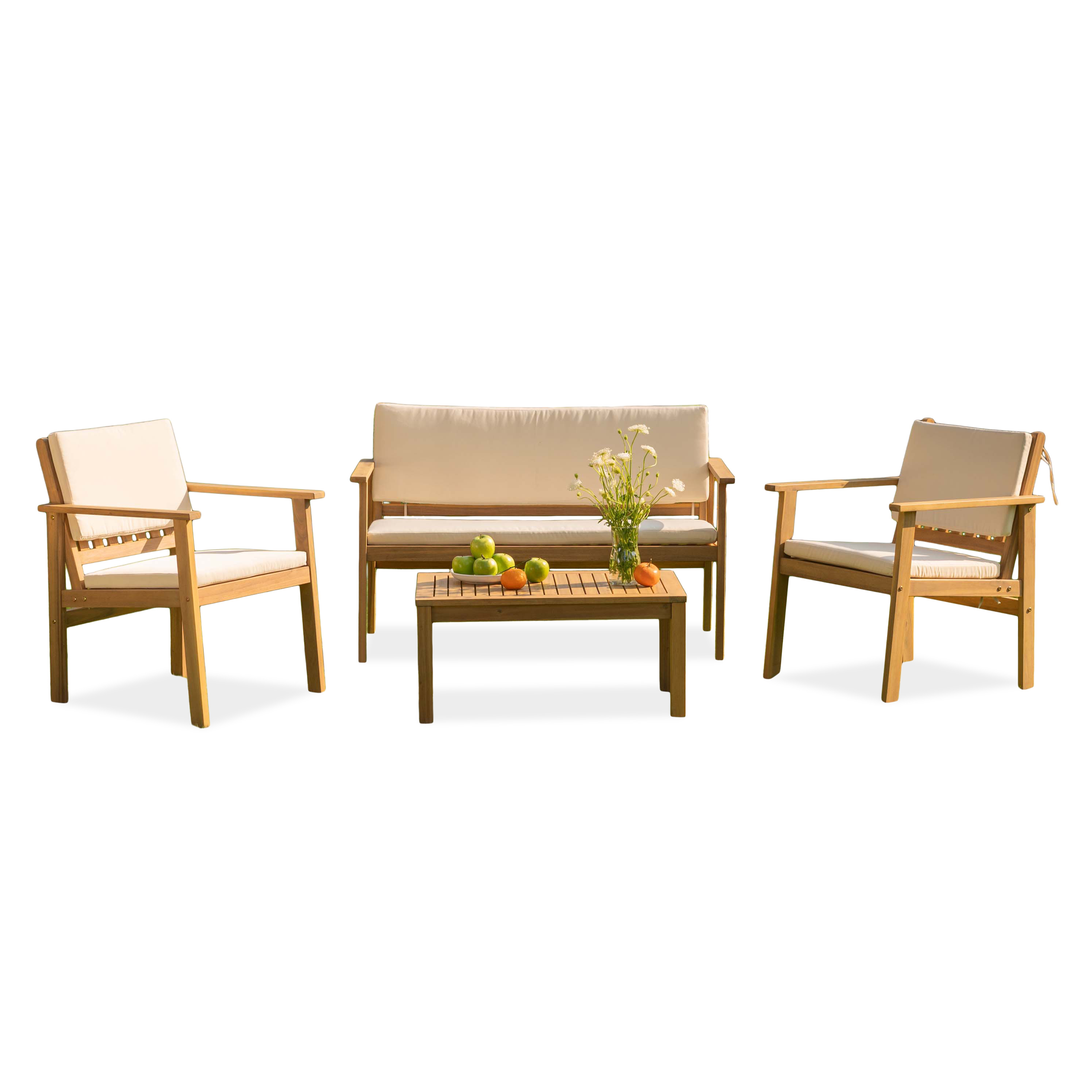 Zestaw mebli ogrodowych z drewna akacjowego VIKA CAFFE Acacia Wood - Bjørkka
